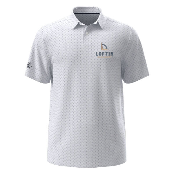 Embroidered Retro Geo Print Polo Thumbnail